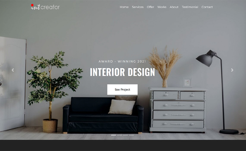 Website Theme - Interior Designing